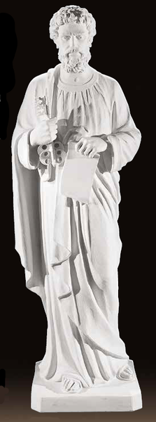 Carrara Marble Saint Peter Life Size Made in Italy Sculpture